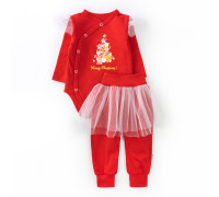 Боди и штаны с фатином Merry Christmas gold