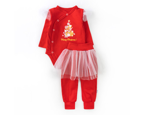 Боди и штаны с фатином Merry Christmas gold
