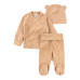 Комплект для малышей 3 в 1 распашонка ползуны шапочка с ушками Coffee