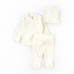 Комплект для малышей 3 в 1 распашонка ползуны шапочка с ушками Milk