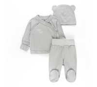 Комплект для малышей 3 в 1 распашонка ползуны шапочка с ушками My Baby