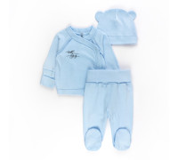 Комплект для малышей 3 в 1 распашонка ползуны шапочка с ушками My Baby