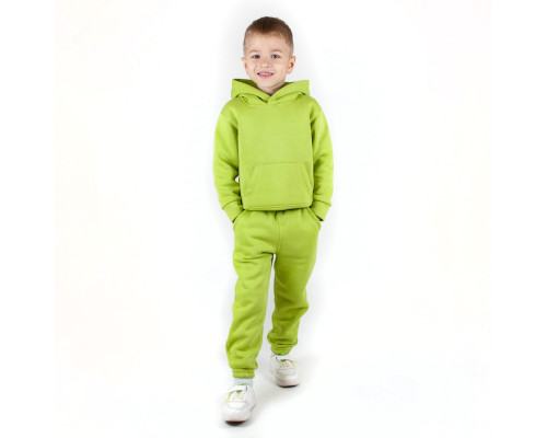 Детский костюм из теплой ткани на флисе худи и штаны Lime