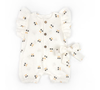 Песочник с повязкой для девочки на пуговицах Cherry муслин