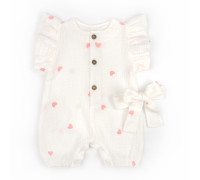 Песочник для девочки на пуговицах Sweet Hearts муслин