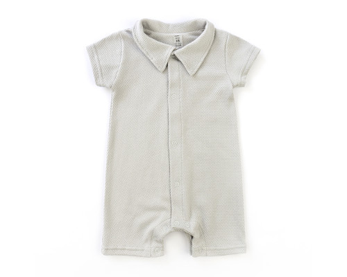 Песочник-рубашка для мальчика на кнопках короткий рукав Light Gray