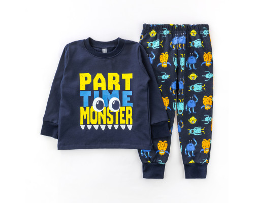 Пижама детская утепленная с монстриками Little Monster