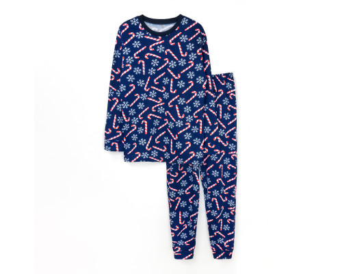 Піжама чоловіча з начосом з зображенням різдвяних льодяників Candy