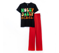 Пижама женская с новогодним принтом Holly Jolly