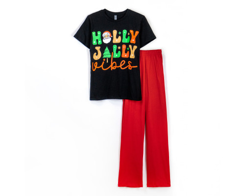 Пижама женская с новогодним принтом Holly Jolly