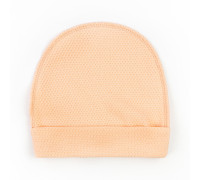 Шапочка для новорожденных с подворотом Peach