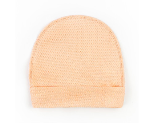 Шапочка для новорожденных с подворотом Peach