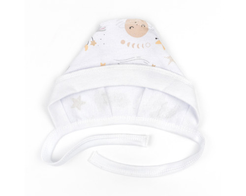 Чепчик для младенцев на завязках Оn the moon футер