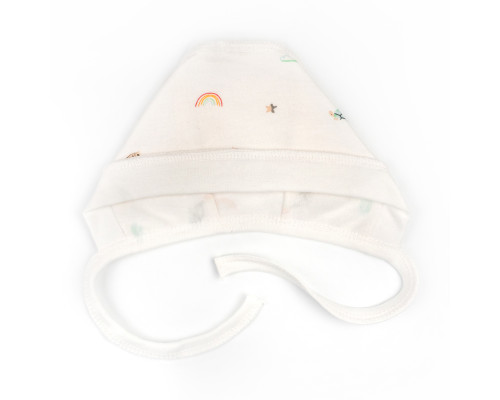 Чепчик для младенцев на завязках из футера Giraffe