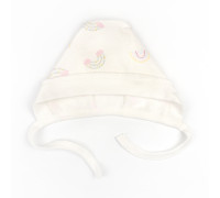 Чепчик на завʼязках для дівчинки Rainbow футер