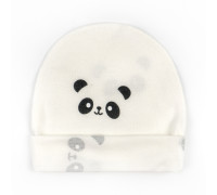 Шапочка для новорожденных с подворотом Panda интерлок