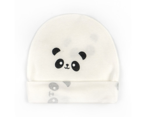 Шапочка для немовлят з підворотом Panda інтерлок
