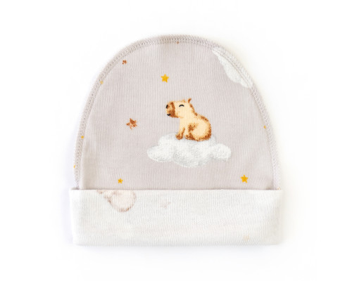 Шапочка ясельная с подворотом Baby capybara