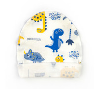 Шапочка с подворотом для новорожденных Dino интерлок
