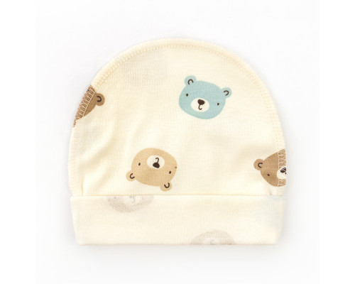 Шапочка с подворотом с мишками Baby bears