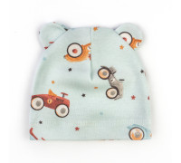 Шапочка з вушками інтерлок Racing cars