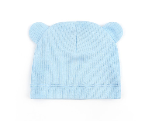 Однотонна шапочка з вушками інтерлок Bright Sky