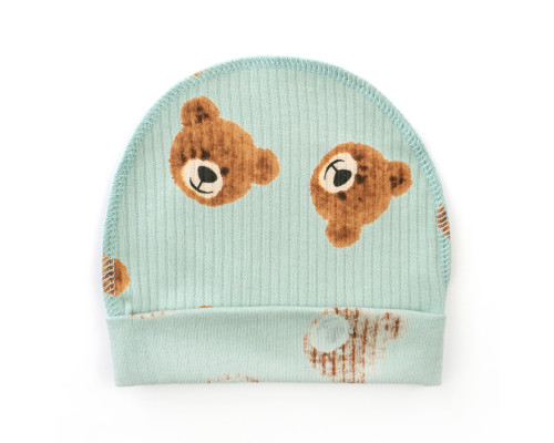 Шапочка для младенцев с подворотом с мишками Cute bear
