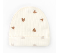 Шапочка для девочек с подворотом Coffee hearts