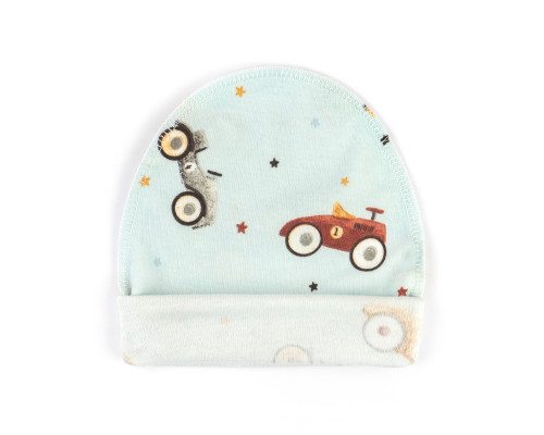 Шапочка для малышей с подворотом Racing cars