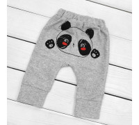 Трикотажные штаны для ребенка в сером цвете с принтом сзади Panda
