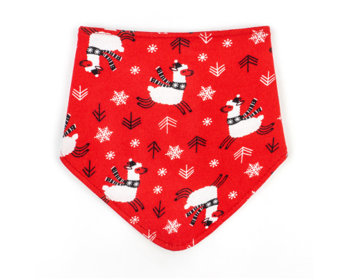 Слюнявчик-бандана футер Christmas llama