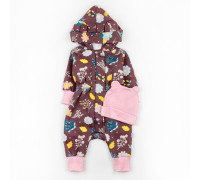 Теплий комбінезон для дівчинки з квітами Coffee Flower